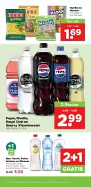 PLUS folder week 42 Pagina 37: Pepsi, Rivella, Royal Club en Sourcy Vitaminwater €2,99, Haribo en Maoam €1,69
