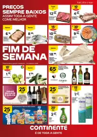Folheto Continente | Fim de Semana Página 1: Choco c/ tinta fresco €10,99, Bife pá e acém de vitelão €12,99