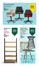 Leen Bakker folder week 42 Pagina 22: Bureaustoel Raffy €127,20, Bijzettafels Gianni, Verdi en Napels €27,99