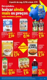Folheto Lidl semana 42 Página 11: Solevita Néctar de Pêssego/ Pera €1,19, Crownfield almofadas com recheio de leite €2,89