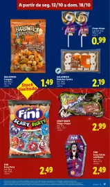 Folheto Lidl semana 42 Página 17: Halloween Bolachas Caveira €2,19, Fini Scary Caixão com Doces €2,49