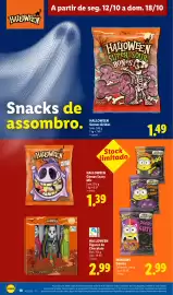 Folheto Lidl semana 42 Página 18: Halloween gomas ácidas €1,49, Halloween gomas scary mix €1,39
