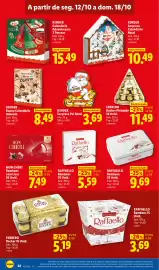 Folheto Lidl semana 42 Página 22: Kinder bueno calendário advento €8,49, Ferrero rocher 16 unid. €5,19