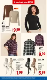 Folheto Lidl semana 42 Página 37: Esmara camisola canelada €9,99, Esmara collants 60 den €5,99