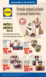 Lidl leták týden 42 Strana 1: MILA'S WORLD Kapsičky pro kočky €79,90, MAX'S WORLD Paté pro psy €9,90