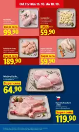 Lidl leták Strana 13: Kuřecí horní čtvrtky €64,90, VEPŘOVÁ KOTLETA S KOSTÍ PLÁTKY €119,90