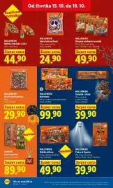 Lidl leták Strana 34: HALLOWEEN Křupavé snídaňové cereálie €49,90, HALLOWEEN Směs želé bonbonů €24,90