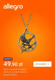 Allegro gazetka tydzień 41 Strona 1: Złoty naszyjnik Kosogłos - ikoniczny symbol rebelii z Igrzysk Śmierci €49,90