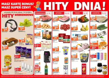 E.Leclerc gazetka tydzień 41 Strona 1: Mięso mielone wieprzowe €9,99, Winogrono jasne €5,99
