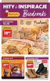 Biedronka gazetka Strona 1: Buty skórzane damskie lub męskie Clevé €99,00, Produkty Pusheen €19,99