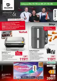 Selgros Prospekt woche 42 Seite 1: Hisense 4K Hi-QLED TV 65E7S €399,00, Heißluftfritteuse Ninja SL 400EU €119,00