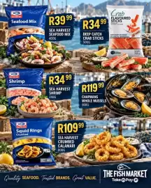 Take 'n Pay catalogue Page 6: Sea Harvest Seafood Mix R3999 SEA HARVEST SEAFOOD MIX 400G Crab FLAVOURED 99 STICKS R34 99