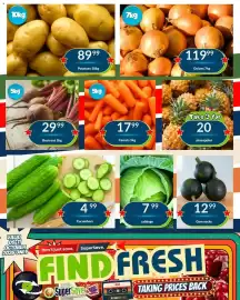 Super Save catalogue Page 6: Onions 7kg €119,99, Potatoes €89,99