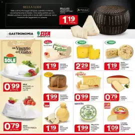 Volantino Sisa Pagina 4: President Emmenthal €0,99, Valvo Piacentinu Ennese DOP €2,29