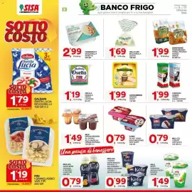 Volantino Sisa Pagina 8: Ferrero Kinder Pinguì Cacao/Cocco €1,99, Yomo oh my yomo mix/cheesecake vari gusti €0,79