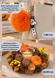 Catalog Jumbo Pagină 3: Breloc Halloween Charm cu Pompon Portocaliu Fantoma si Margele "Boo" €7,99