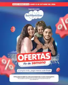 Catálogo Surtifamiliar Página 1: VÁLIDO VIERNES 09 AL LUNES 12 DE OCTUBRE DEL 2026 Supermercados Surtifamiliar % OFERTAS Fin