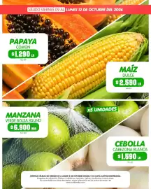 Catálogo Surtifamiliar Página 4: VÁLIDO VIERNES 09 AL LUNES 12 DE OCTUBRE DEL 2026 PAPAYA COMÚN $1.290 LB PLU: 289 ੧੧੧੭) WAY