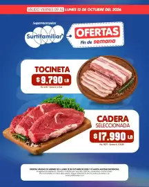 Catálogo Surtifamiliar Página 6: VÁLIDO VIERNES 09 AL LUNES 12 DE OCTUBRE DEL 2026 Supermercados Surtifamiliar TOCINETA