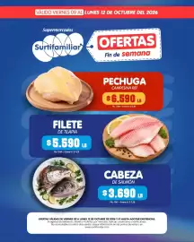 Catálogo Surtifamiliar Página 8: VÁLIDO VIERNES 09 AL LUNES 12 DE OCTUBRE DEL 2026 Supermercados Surtifamiliar OFERTAS Fin