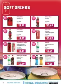 Bestway leaflet Page 32: Coca-Cola/CoKe zero sugar/diet - superfan edition €11,49, Coca-Cola zero cherry €12,29