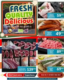Super Save catalogue Page 2: Smoked Cheese Russians €49,99, Frozen Baby Hake €69,99