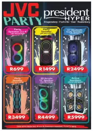 President Hyper catalogue week 41 Page 1: JVC Party Speaker (XS-N4213PB) €1.499,00, JVC 3D Acrylic 10" Speaker €4.499,00