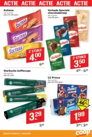 Coop folder week 42 Pagina 11: Sultana alle soorten €4,00, Starbucks koffiecaps €3,29