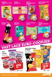 Coop folder week 42 Pagina 12: G'woon tortilla chips nacho cheese €1,00, G'woon vochtig toiletpapier fresh €0,89