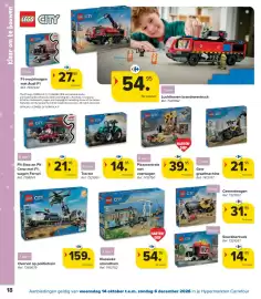 Carrefour folder | Speelgoed Pagina 18: Gele graafmachine €21,95, Klassieke strandtram €54,95