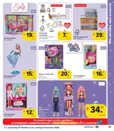 Carrefour folder | Speelgoed Pagina 31: Pop Maria Fantasy €34,95, Houten poppenhuis €39,95