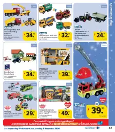 Carrefour folder | Speelgoed Pagina 43: Vrachtwagen Man TGA €32,95, Boerderijset New Holland met accessoires €34,95
