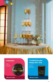 AVA folder Pagina 23: Folieballon €1,99, Theelichthouder happy new year €1,99