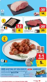 Carrefour Market folder week 42 Pagina 5: Verse balletjes van varkensgehakt €5,00, Rundersteak extra €20,79