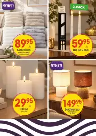 EKO reklamblad vecka 42 Sida 3: Kudde Miami €89,95, LED-Ijus €29,95