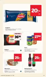 Hemköp reklamblad vecka 42 Sida 11: Barilla spaghetti n°5 €20,00, Garant wienerkorv €25,00