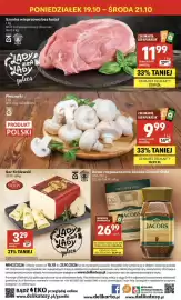 Delikatesy Centrum gazetka tydzień 42 Strona 40: Ser Królewski Sierpc €3,29, Pieczarki €9,99