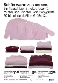 Zeeman Prospekt Seite 4: Schön warm zusammen. Ein flauschiger Strickpullover für Mutter und Tochter. Von Babygröße 50 bis