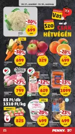 PENNY akciós újság hét 42 Oldal 25: Mélyalmos dobozolt tojás €825,00, Narancs €499,00