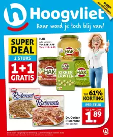 Hoogvliet folder week 42 Pagina 1: Dr. Oetker Ristorante €1,89, Alle HAK producten €1,29