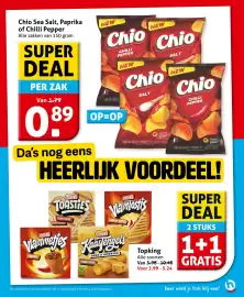 Hoogvliet folder week 42 Pagina 21: Alle Topking €2,99, Alle Chio Sea Salt, Paprika of Chilli Pepper €0,89