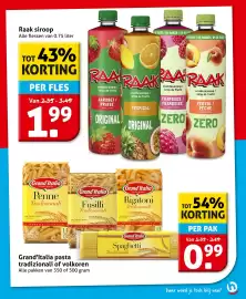 Hoogvliet folder week 42 Pagina 5: Alle Grand'Italia pasta tradisionali of volkoren €0,99, Raak siroop €1,99