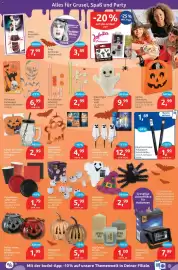 Budni Prospekt woche 43 Seite 7: Geister Gartenstecker €12,99, Eberhard Faber Halloween Gelschreiber €1,69