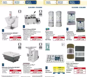 METRO Prospekt woche 42 Seite 21: GASTROBACK Fleischwolf 6-in-1 Plus €99,99, Tarrington House Fleece- oder Softdecke €4,19