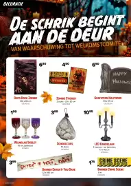 Euroshop folder Pagina 2: Zombie sticker €4,50, Deco doek zombie €6,80