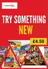 Iceland leaflet Page 1: the food Iceland WAREHOUSE TRY SOMETHING NEW £4.50 and BROWN PERS LES WITH ALPOTATO MASH CHICAGO