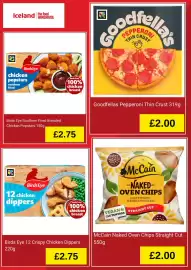 Iceland leaflet Page 2: Iceland the food WAREHOUSE Goodfel Birds Eye chicken popstars southern fried Birds Eye Southern