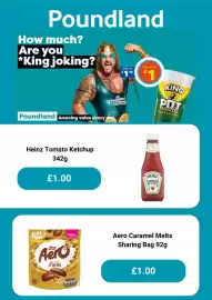 Poundland leaflet Page 3: Heinz tomato ketchup €1,00, Aero caramel melts €1,00