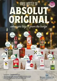 Bestway leaflet Page 3: • FREE BOTTLE OF ABSOLUT ORIGINAL when you buy 11 from the range 598035 70cl £20.29 610722 70cl