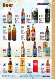 Bestway leaflet Page 49: Tennents lager pint can €25,99, BrewDog Punk IPA €13,29